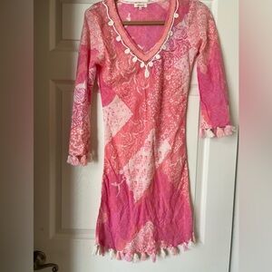 Sundance Pink and White Floral Sun Dress or Cover Up